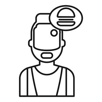 persona visualizante virtual hamburguesa en aumentado realidad auriculares vector