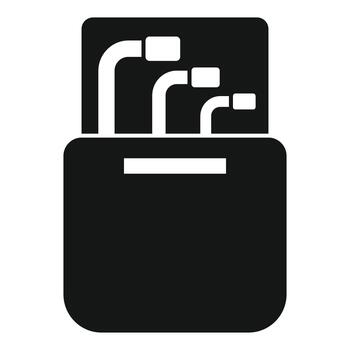 Server rack cable management networking organizer icon vector