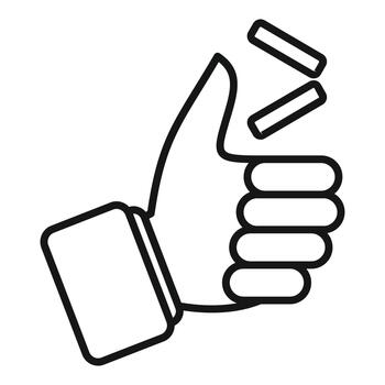 Hand flicking abstract items, making a decision vector