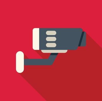 Security camera icon providing digital surveillance and monitoring vector