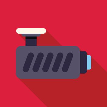 camera icon flat design on red background vector