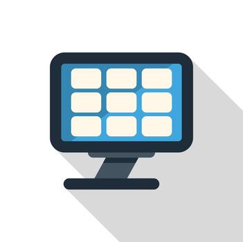 computadora monitor demostración un cuadrícula de aplicaciones vector