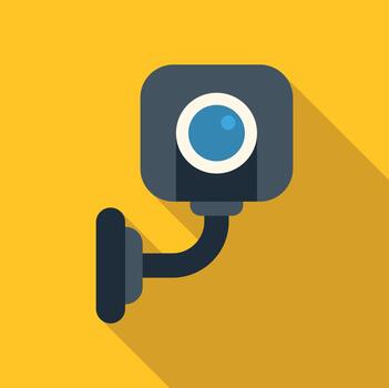 Security camera icon concept for monitoring and surveillance vector