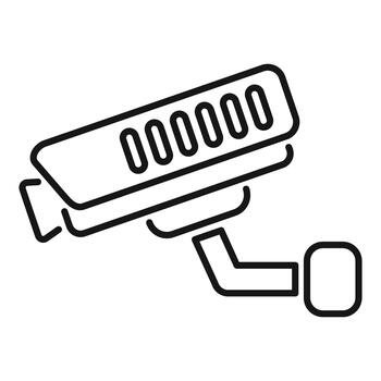 Security camera outline icon monitoring surveillance system vector