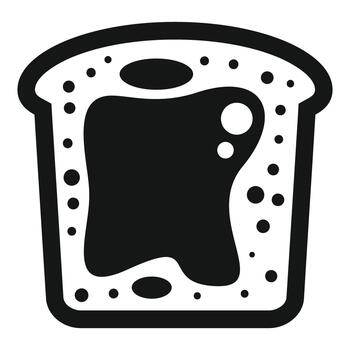 Toast bread slice with jam spread simple icon vector