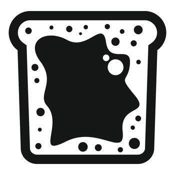 Toast slice with jam spread simple icon vector