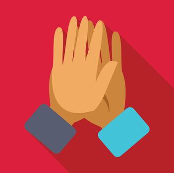 manos aplausos aplaudiendo éxito con plano diseño vector