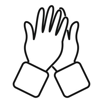 Hands clapping showing applause and appreciation line icon vector