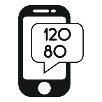 teléfono inteligente mostrando sangre presión leyendo en un mensaje burbuja vector