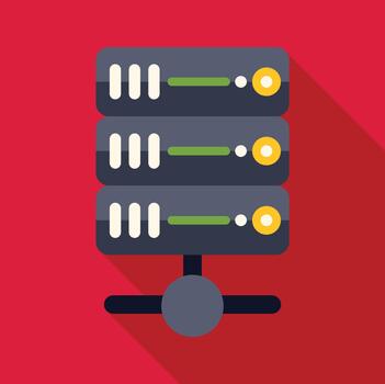 Server rack storing data in cloud technology network vector
