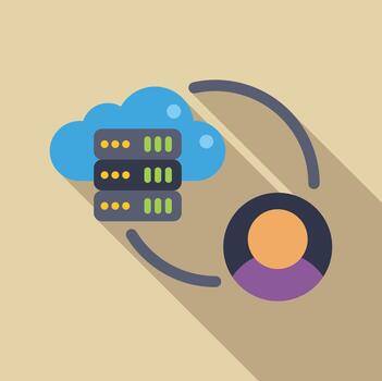 nube informática servidor almacenamiento usuario datos conectando en línea vector