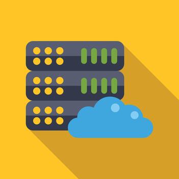 nube informática datos servidor hospedaje plano diseño vector