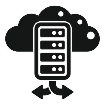nube servidor icono simbolizando datos hospedaje y redes vector