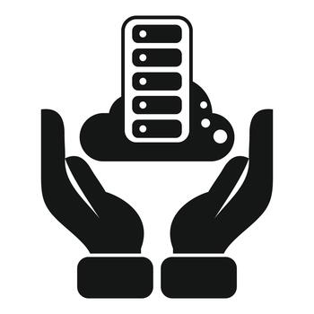 manos participación nube informática servidor datos almacenamiento vector