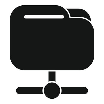 Shared network folder icon transmitting digital data vector