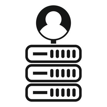 User data stored on multiple server racks vector