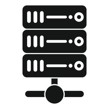 Data servers connecting to network system icon vector