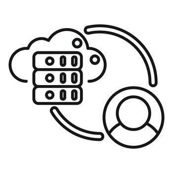 usuario accediendo nube informática servidor datos red vector