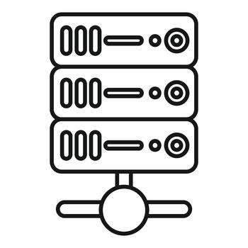 Server rack icon representing data hosting and network storage vector