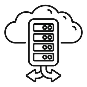 Cloud server hosting and data transfer icon vector