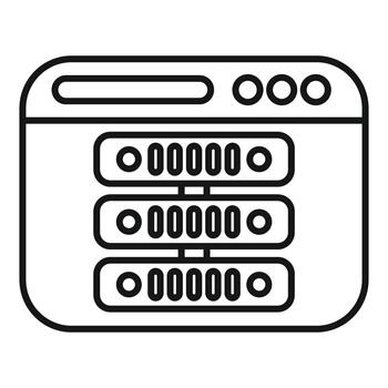 Server rack data hosting line art icon vector