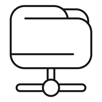 Shared folder network icon for data sharing vector