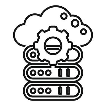 Cloud server computing hosting concept with settings icon vector