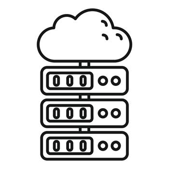 Cloud connecting to server rack calculating data vector
