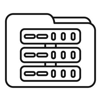 Folder icon displaying server data storage concept vector