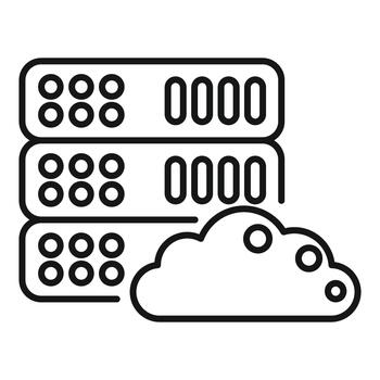 Cloud computing server rack hosting infrastructure icon vector