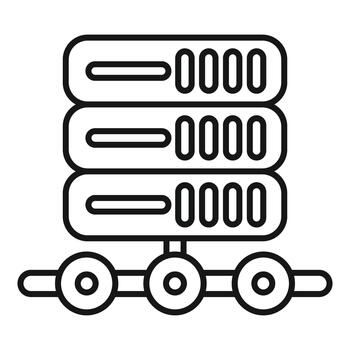 Servers connecting to network data storage system concept vector