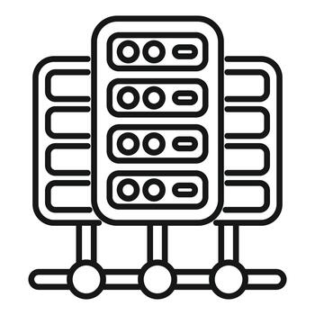 Server rack network connection data hosting icon vector