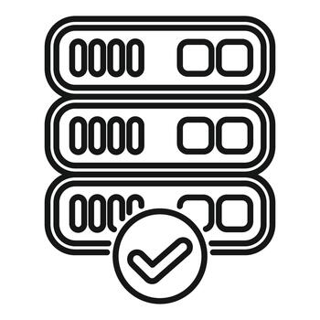 Approved server rack data hosting network icon vector