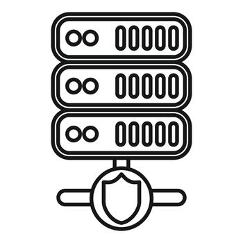 Data server protection shield securing network hosting system vector