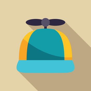 Child wearing propeller hat creating fun concept vector