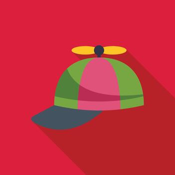 Colorful propeller hat displaying playful design icon vector