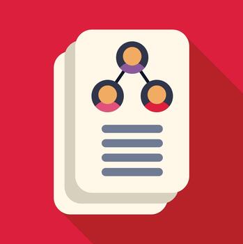 Organization chart document representing team hierarchy and business network vector