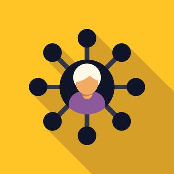 Person icon connecting with network users vector