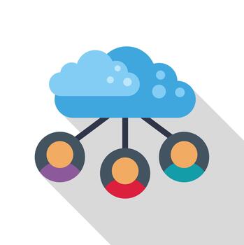 nube informática red conectando múltiple los usuarios ilustración vector