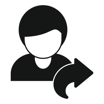 User icon sharing profile forwarding content online vector