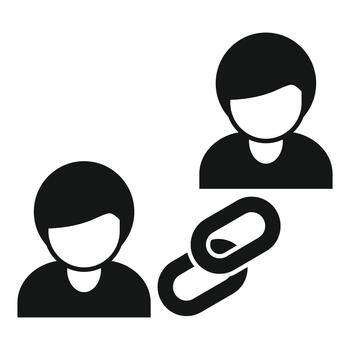 People icon linking digital network communication connection vector