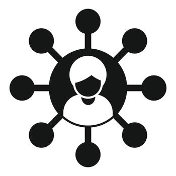 Person networking, connecting to social media user community vector