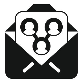 Email message connecting a network of people vector