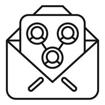 Email envelope sending social network connection invitation vector
