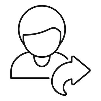 User profile sharing sending forward icon concept vector