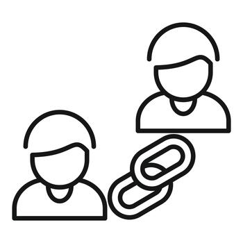 Two people line icon representing network connection vector