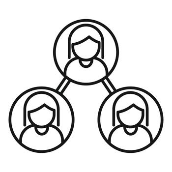 People network connection hierarchy team structure icon vector