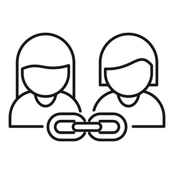 People connecting with teamwork and partnership through chain link vector