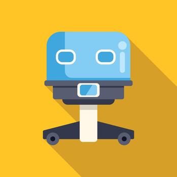 Flat design robot standing on yellow background vector