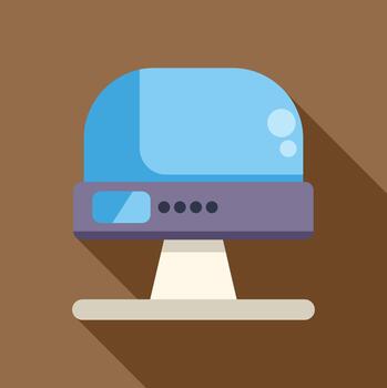 retro escritorio computadora monitor plano diseño icono vector